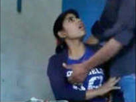 Desi Indian girl's boobs pressed and fingered by tutor