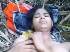 A village girl engages in outdoor sex in the jungle