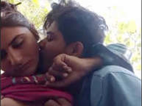 Horny couple in Indian village has outdoor sex
