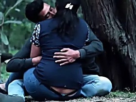 Outdoor prank with Indian couple kissing in public