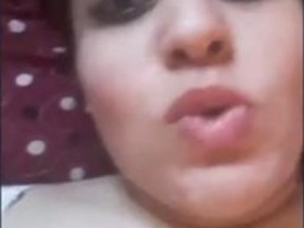 Desi bhabi with big boobs takes selfies while making video