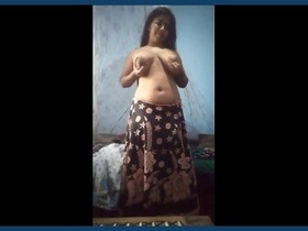 Desi teen with a big ass flaunts her body and masturbates