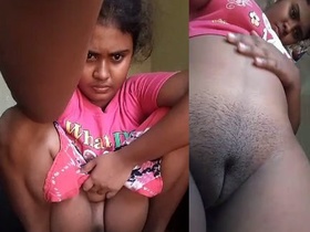 Shaved pussy gets wet from peeing in this video