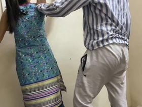 Indian maid gets caught flashing her dick and fucked