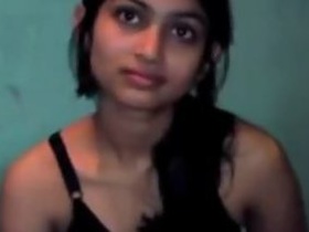 Indian amateur teen in black lingerie gets filmed by a camera guy before homemade XXX action