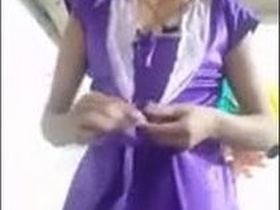 Indian girl from village bares her breasts and pussy