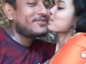 Passionate kissing between Desi lovers