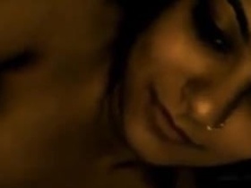 Cute wife enjoying nude with her lover