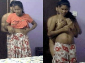 Lactating desi babe flaunts her big boobs for cash