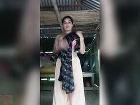 Bangla village wife's striptease show in HD video