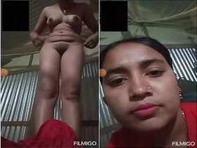 Amateur Indian babe reveals her big boobs and pussy on video call