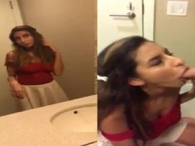 Blowjob and sex in the bathroom with Indian girl