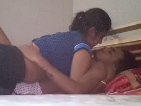 Real sex video of a Desi guy giving oral pleasure to his roommate's boobs