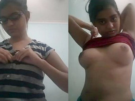 A stunning Desi babe captures her naked body on camera