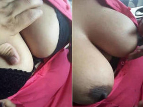 Desi bhabhi flaunts her big boobs in the car