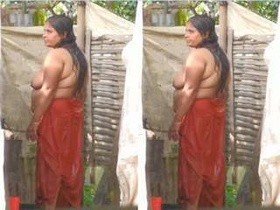 Desi auntie takes a bath in public part 2