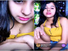 Indian girl Alina flaunts her cute boobs and pussy on Tango's amateur show