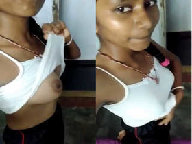 Amateur girl from a village gets fucked and shows her tits in exclusive video