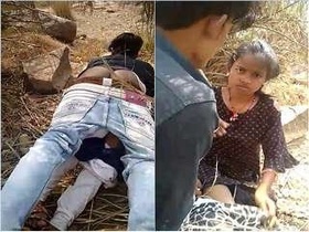 Indian lover girlfriend enjoys outdoor sex