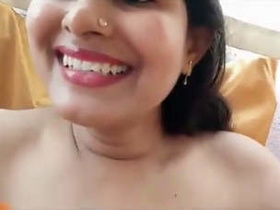 Indian bhabhi flaunts her large breasts on camera