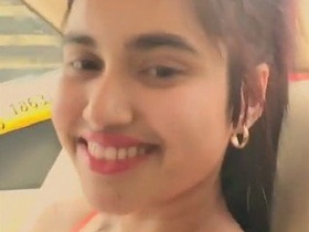 Desi girl in a car gets wild and naughty