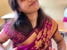 A young Indian woman pleasures herself with her fingers