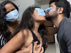Two Desi beauties cook and get naughty in the kitchen