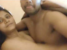 Cute Indian girl gives a sloppy blowjob and gets fucked hard in two merged videos