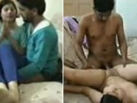 Indian wife gives passionate kisses and rides her neighbor