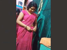 Indian wife strips and flaunts her pussy in a saree