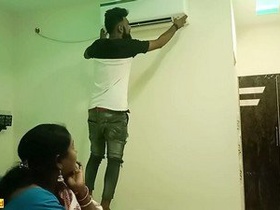 Cheating Indian wife has steamy sex with AC technician