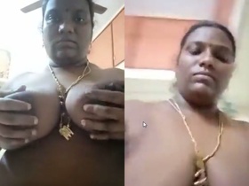 South Indian bhabhi with big boobs pleasures herself with fringering