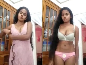 A cute girl bares her naked body in a steamy video