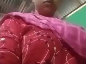 Desi milkweed Bhabhi's big tits are on full display