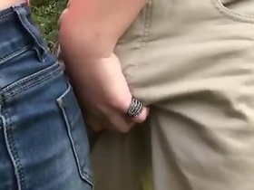 Teen gets double penetrated in public