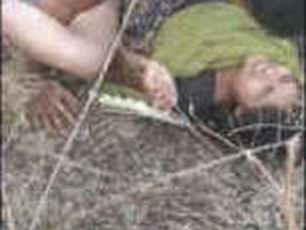 Randi gets her natural tits sucked and fucked outdoors