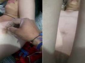 Desi girl struggles to sleep, only to be awakened by man's camera