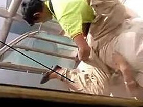 Desi aunty caught getting fingered by a coworker in a staircase