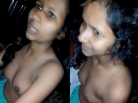 Desi teen's boobs exposed and pressed