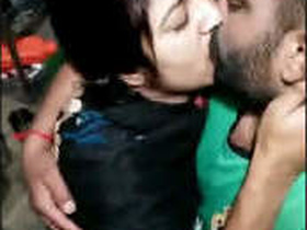 Punjabi couple shares a romantic kiss in the great outdoors