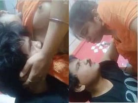 Indian wife sucking big boobs in exclusive porn video