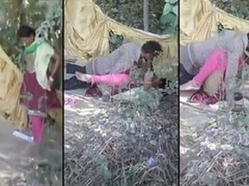 Desi babe caught in the act of cheating on her partner in outdoor sex video