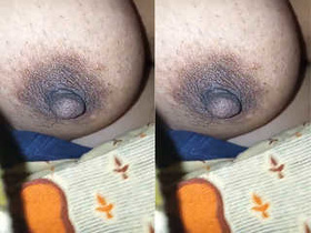 Hubby's Exclusive Boob Pressing of His Wife in Part 1