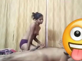 Desi girl gives a cute blowjob and gets fucked hard in part one