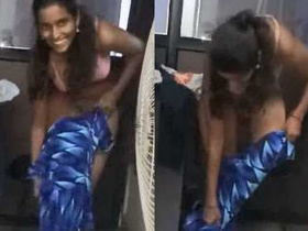 Desi babe changes into a sexy dress