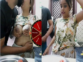 Desi Bhabhi's Amateur Blowjob and Boob Show