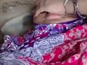 Desi aunt's shy boobs get recorded while having sex
