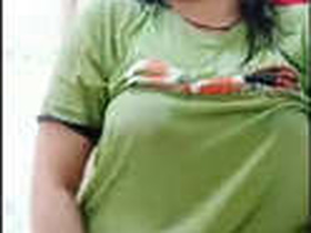 Big tits babe shows off in the bathroom