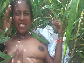 Desi girl's secret MMS of wild jungle sex with a lover