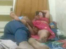 Desi aunty masturbates with her home teacher in a naughty video